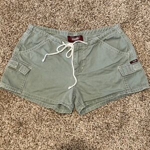 Angels Y2K Olive Green Cargo Drawstring Shorts